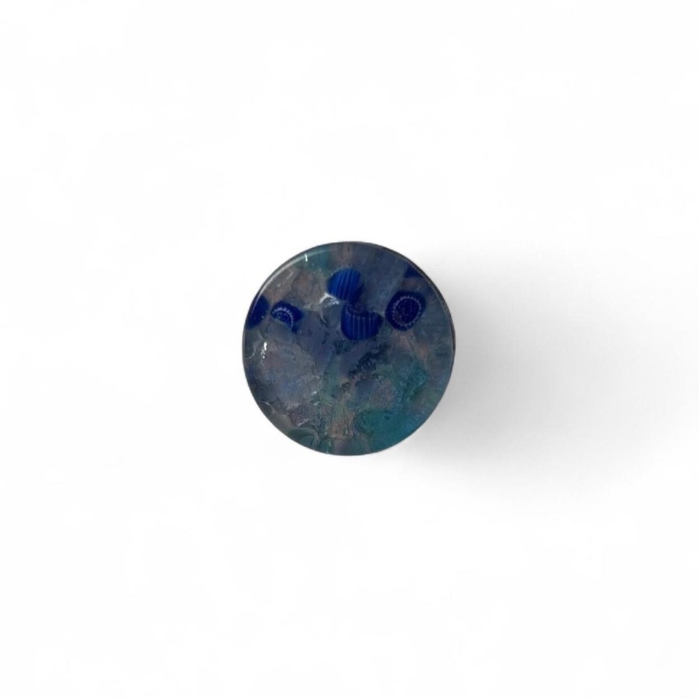 Blue and Gray Round Ring